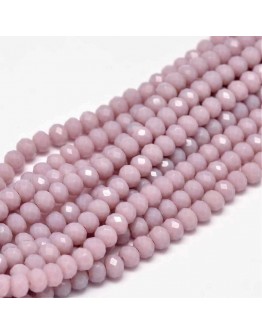 Faceted Abacus Glass Beads Strands, Thistle, 4x3mm, Hole: 1mm; about 149pcs/strand, 18.9"