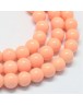 Baking Painted Glass Round Bead Strands, PeachPuff, 8.5~9mm, Hole: 1.5mm; about 105pcs/strand, 31.8"