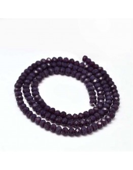 Faceted Abacus Glass Beads Strands, Indigo, 4x3mm, Hole: 1mm; about 149pcs/strand, 18.9"