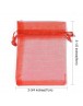 Organza Bags, Mother's Day Bags, Red, about 7cm wide, 9cm long