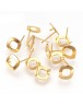 Nerūdijančio plieno (304) auskarų ruošiniai, aukso spalvos,rombo formos, matmenys: 12mm, skylė: 1.2mm