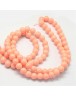 Baking Painted Glass Round Bead Strands, PeachPuff, 8.5~9mm, Hole: 1.5mm; about 105pcs/strand, 31.8"