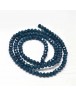 Faceted Abacus Glass Beads Strands, PrussianBlue, 4x3mm, Hole: 1mm; about 149pcs/strand, 18.9"