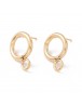 304 Stainless Steel Stud Earring Findings, with 316 Surgical Stainless Steel Pins and Horizontal Loops, Ring