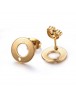 Ion Plating(IP) 304 Stainless Steel Stud Earring Findings, with Loop & Earring Backs, Flat Round, Golden, 10x1mm, Hole: 1.5mm, P