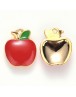 Alloy Enamel Charms, Apple, Light Gold, Red, 15x12x3mm, Hole: 0.9mm