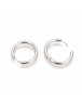 304 Stainless Steel Hoop Earrings, Manual Polishing Huggie Earrings, Stainless Steel Color  Size: 14x2mm