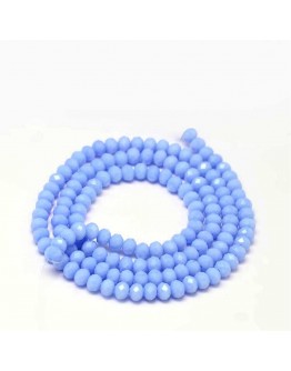 Faceted Abacus Glass Beads Strands, CornflowerBlue, 4x3mm, Hole: 1mm; about 149pcs/strand, 18.9"