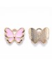 Alloy Enamel Charms, Butterfly, Light Gold, Pink, 10.5x13x3mm, Hole: 2mm