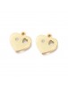 Ion Plating(IP) 304 Stainless Steel Charms, Manual Polishing, with Crystal Rhinestone, Heart, for Valentine's day, Golden  Size:
