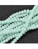 Faceted Abacus Glass Beads Strands, PaleTurquoise, 4x3mm, Hole: 1mm; about 149pcs/strand, 18.9"