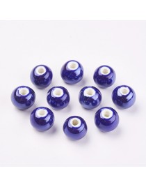 Keramikos karoliukai, apvalūs, mėlyni, matmenys: 12mm, skylė: 2~3mm