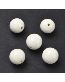 Keramikos karoliukai, apvalūs, balti, matmenys: 25mm, skylė: 4mm