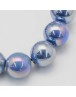 Keramikos karoliukai, apvalūs, mėlyni, matmenys: 12.5mm, skylė: 2mm