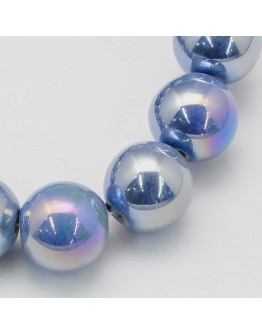 Keramikos karoliukai, apvalūs, mėlyni, matmenys: 12.5mm, skylė: 2mm