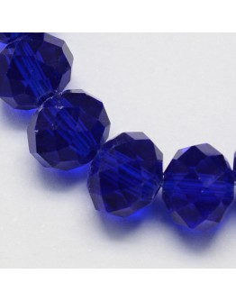 Handmade Glass Beads, Imitate Austrian Crystal, Faceted Abacus, DarkBlue, 8x6mm, Hole: 1mm; about 72pcs/strand