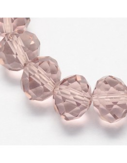 Handmade Glass Beads, Imitate Austrian Crystal, Faceted Abacus, Orchid, 8x6mm, Hole: 1mm; about 72pcs/strand