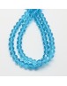 Handmade Glass Beads, Imitate Austrian Crystal, Faceted Abacus, Turquoise, 6x4mm, Hole: 1mm; about 100pcs/strand