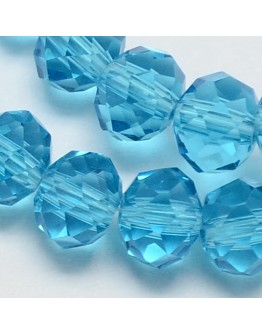 Handmade Glass Beads, Imitate Austrian Crystal, Faceted Abacus, Turquoise, 6x4mm, Hole: 1mm; about 100pcs/strand