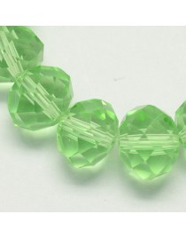 Handmade Glass Beads, Imitate Austrian Crystal, Faceted Abacus, PaleGreen, 6x4mm, Hole: 1mm; about 100pcs/strand