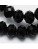 Handmade Glass Beads, Imitate Austrian Crystal, Faceted Abacus, Black, 6x4mm, Hole: 1mm; about 100pcs/strand