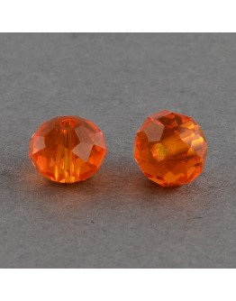 Handmade Glass Beads, Imitate Austrian Crystal, Faceted Abacus, Orange, 6x4mm, Hole: 1mm; about 100pcs/strand