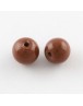 Painted Glass Bead Strands, Baking Paint, Round, Sienna, 10mm; Hole: 1.3~1.6mm, about 80pcs/strand, 31.4"