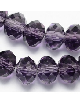 Handmade Glass Beads, Imitate Austrian Crystal, Faceted Abacus, Indigo, 6x4mm, Hole: 1mm; about 100pcs/strand