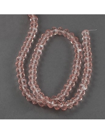 Handmade Glass Beads, Imitate Austrian Crystal, Faceted Abacus, LightCoral, 6x4mm, Hole: 1mm; about 100pcs/strand