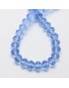 Transparent Glass Beads Strands, Faceted, Abacus, CornflowerBlue, 4x3mm; Hole: 1mm, about 150pcs/strand, 18.9"