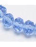 Transparent Glass Beads Strands, Faceted, Abacus, CornflowerBlue, 4x3mm; Hole: 1mm, about 150pcs/strand, 18.9"