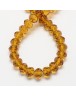 Transparent Glass Beads Strands, Faceted, Abacus, Goldenrod, 4x3mm; Hole: 1mm, about 150pcs/strand, 18.9"