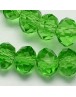 Handmade Glass Beads, Imitate Austrian Crystal, Faceted Abacus, Green, 6x4mm, Hole: 1mm; about 100pcs/strand
