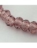 Transparent Glass Beads Strands, Faceted, Abacus, RosyBrown, 3x2mm; Hole: 0.5mm, about 200pcs/strand, 16.7"