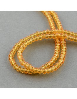 Transparent Glass Beads Strands, Faceted, Abacus, Orange, 3x2mm; Hole: 0.5mm, about 200pcs/strand, 16.7"