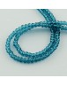 Transparent Glass Beads Strands, Faceted, Abacus, DarkCyan, 3x2mm; Hole: 0.5mm, about 200pcs/strand, 16.7"
