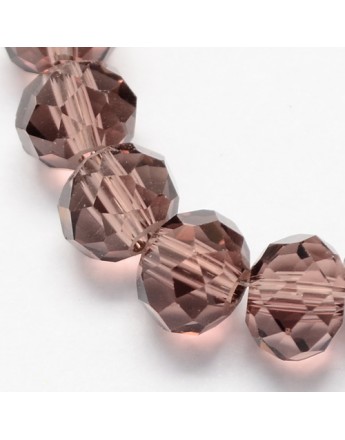 Handmade Glass Beads, Imitate Austrian Crystal, Faceted Abacus, IndianRed, 8x6mm, Hole: 1mm; about 72pcs/strand