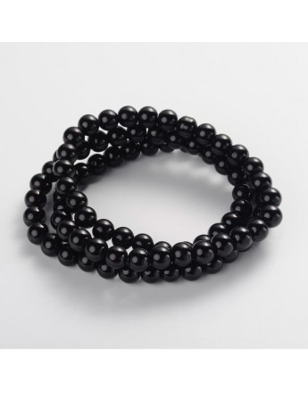 Painted Glass Bead Strands, Baking Paint, Round, Black, 10mm; Hole: 1.3~1.6mm, about 80pcs/strand, 31.4"