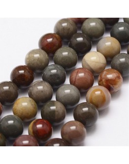 Natural New Ocean Jasper Bead Strands, Round, 8mm, Hole: 1mm; about 48pcs/strand, 15.5"(395mm)