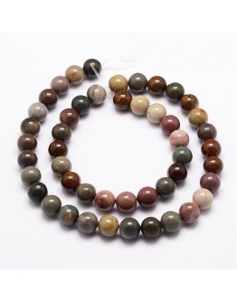 Natural New Ocean Jasper Bead Strands, Round, 8mm, Hole: 1mm; about 48pcs/strand, 15.5"(395mm)
