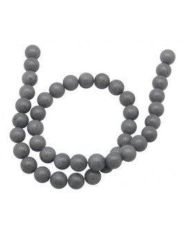Natural Mashan Jade Beads Strands, Dyed, Round, Gray, 8mm, Hole: 1.2mm; about 51pcs/strand, 16"