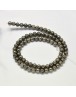 Natural Pyrite Round Beads Strands, Grade A, 8mm, Hole: 1mm; about 50pcs/strand, 16"