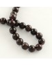 Natural Garnet Gemstone Bead Strands, Round, 8mm, Hole: 1mm; about 48pcs/strand, 14.9"