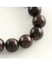 Natural Garnet Gemstone Bead Strands, Round, 8mm, Hole: 1mm; about 48pcs/strand, 14.9"