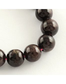 Natural Garnet Gemstone Bead Strands, Round, 8mm, Hole: 1mm; about 48pcs/strand, 14.9"