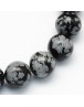 Natural Snowflake Obsidian Round Beads Strands, 8.5mm, Hole: 1.2mm; about 47pcs/strand, 15.5"