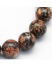 Natural Leopardskin Round Beads Strands, 8.5mm, Hole: 1.2mm; about 47pcs/strand, 15.5"