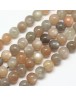 Natural Moonstone Beads Strands, Round, Moonstone, 8mm, Hole: 1mm; about 48pcs/strand, 15.7"
