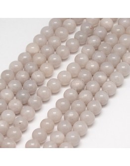 Natural Yellow Jade Beads Strands, Dyed, Round, Thistle, 8mm, Hole: 1mm; about 50pcs/strand, 15.75"