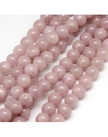 Natural Yellow Jade Beads Strands, Dyed, Round, RosyBrown, 8mm, Hole: 1mm; about 50pcs/strand, 15.75"